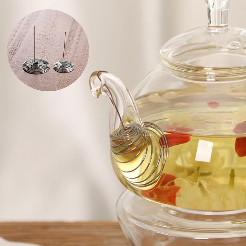 Durable Stainless Steel Kitchen Tool Tea Infuser Accessories Nozzle Spring Strainer Teapot Filter Teaware Portable Replace for Tea Infuser Tea Strainer Tea Filter