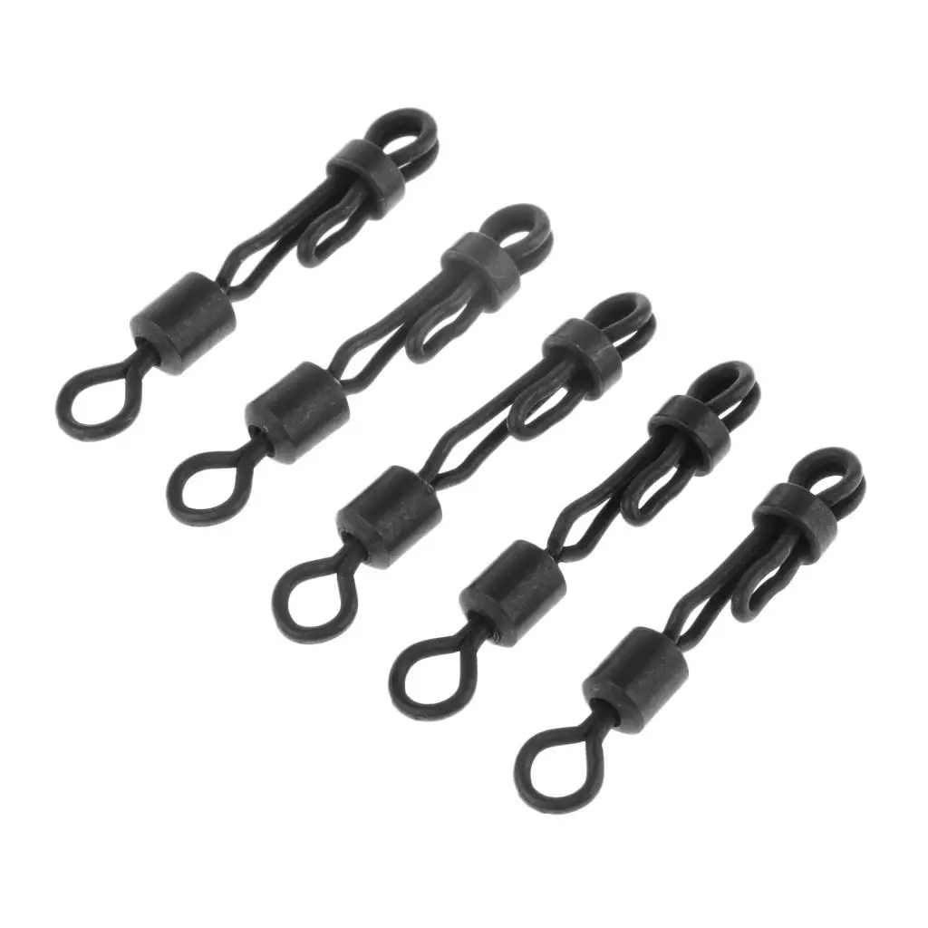 5x Heavy Duty Fishing Swivel Snap Connectors Rolling Swivels Line