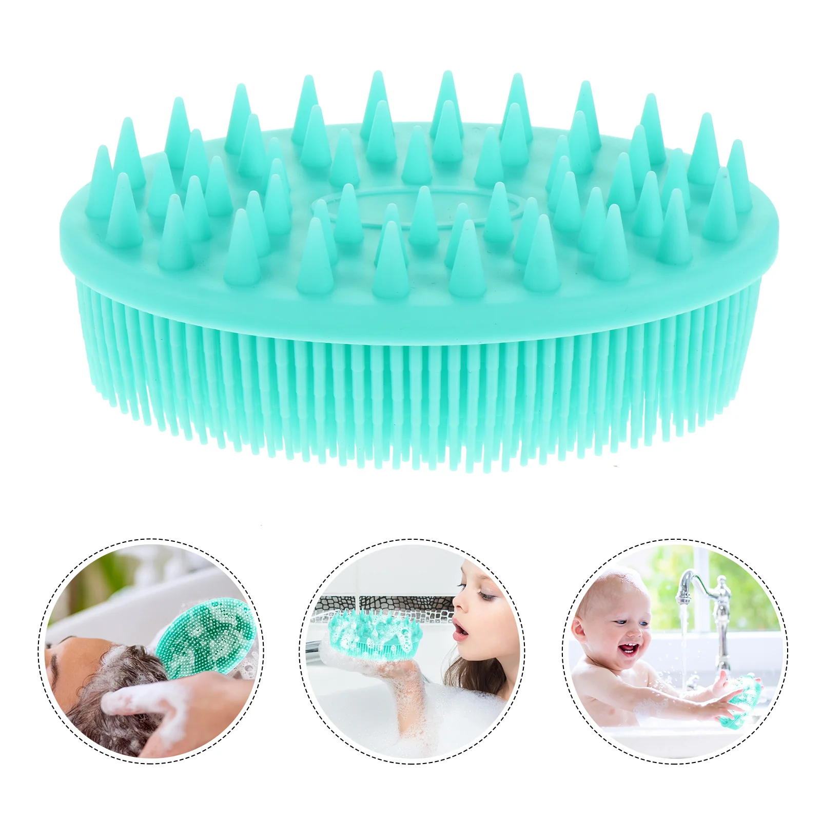 

Baby Shampoo Brush Silicone Hair Bath Tool Kids Shower Massage Infant Body Tub Tub Scrubber