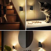 Cylindrical LED Night Light Plug in Modern Wall Lamp Sensor Adjustable Brightness Dimmable Night Lights for Hallway Bedroom 2