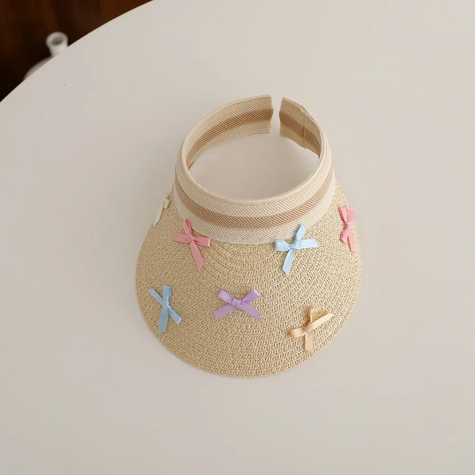 Girls Baby Summer Straw Hat with Bowknot