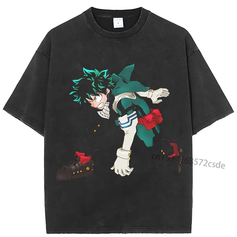 

Midoriya Izuku My Hero Academia Men's Clothes Japan Anime Manga Men's T Shirt Cotton T-Shirt Men Tees Graphic T Shirts