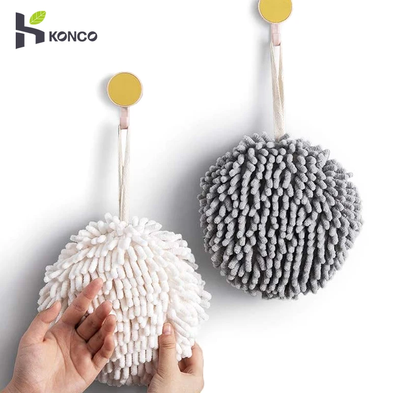 Chenille Hand Towels Wipe Hands Towel Bal Soft Microfiber Hanging Ball Towel Bathroom Kitchen Drying Towels Wipe Cleaning microfiber towel hand towel microfiber hand towel