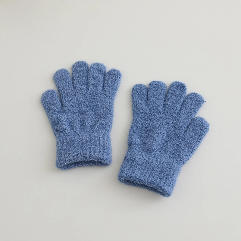 cycling gloves winter gloves Winter Children Gloves Girls Warm Thickened Plush Gloves Cycling Kids Fashion Five Fingers 5-12Y