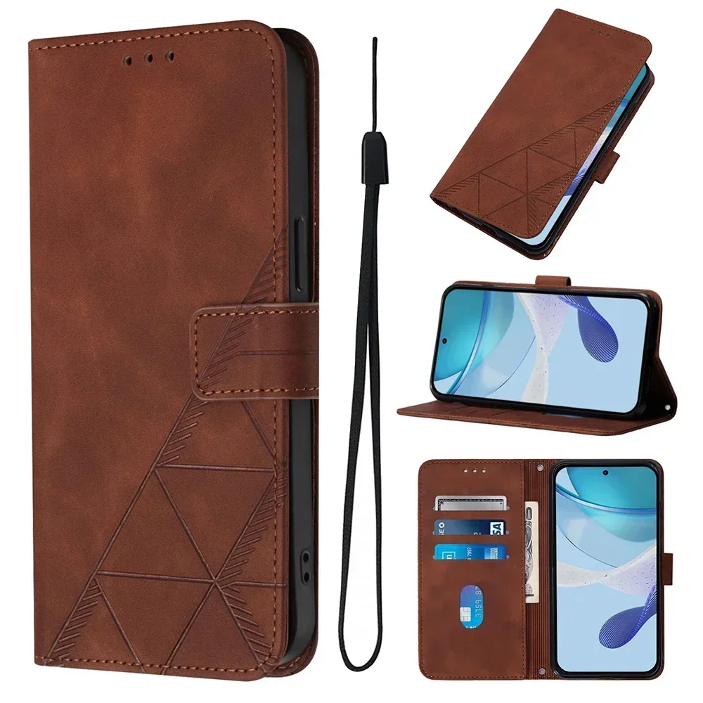 Geometric Leather Wallet Case