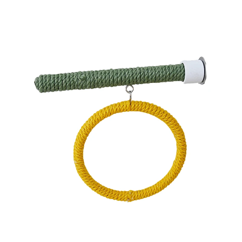 Linen Rope Pet Bird Parrot Stand Toy Chewing Bite Toy Parrot Perch Hanging Cage Swing Rope Ring Stand Climb Bird Supplies parrot toy bird toy bird cage accessories bird perch stand bird swing toy