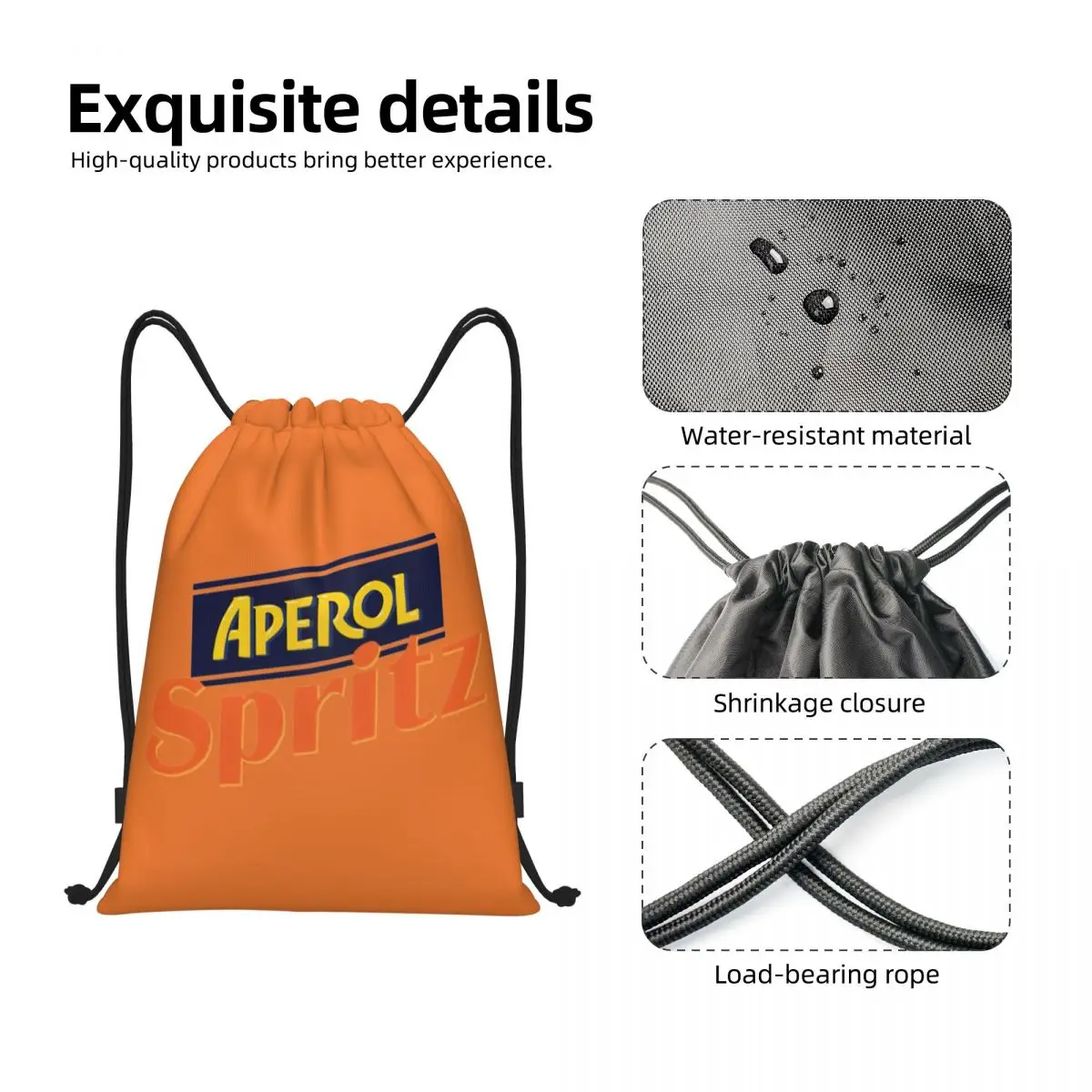 Aperols Spritz Drawstring Backpack Gym Sports Sackpack String Bags for Exercise 2