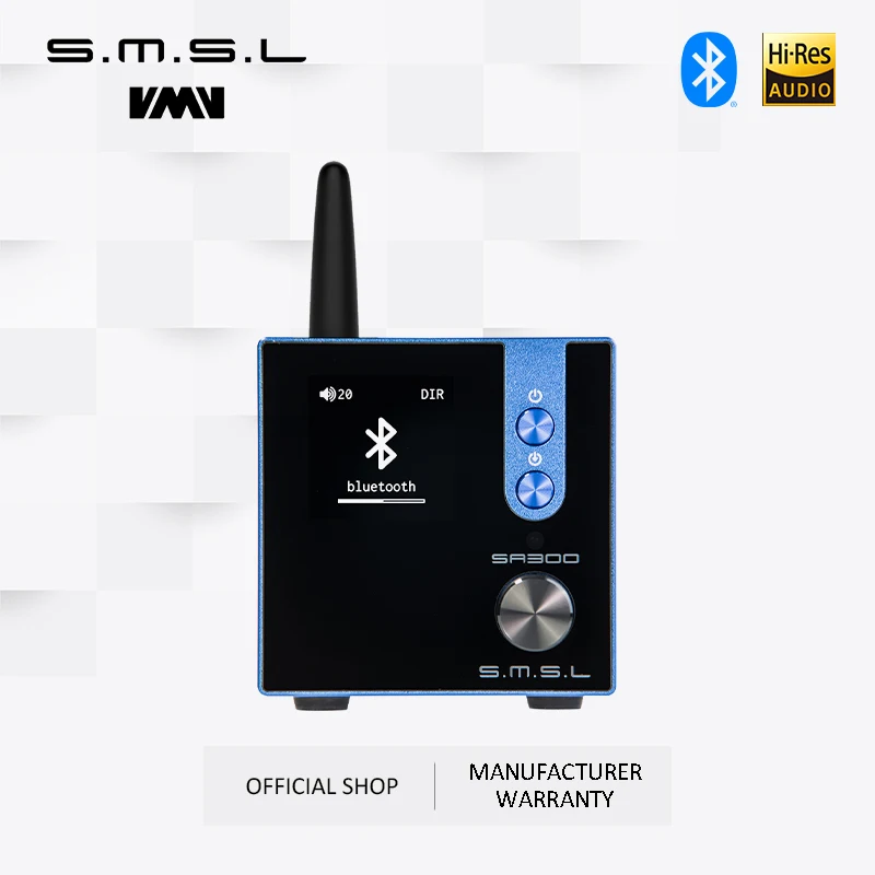 SMSL SA300 HiFi Power-Amplifier High Power Bluetooth 5.0 Digital Amplifier Support APT-X MA12070 Chip Treble Gain Remote Control