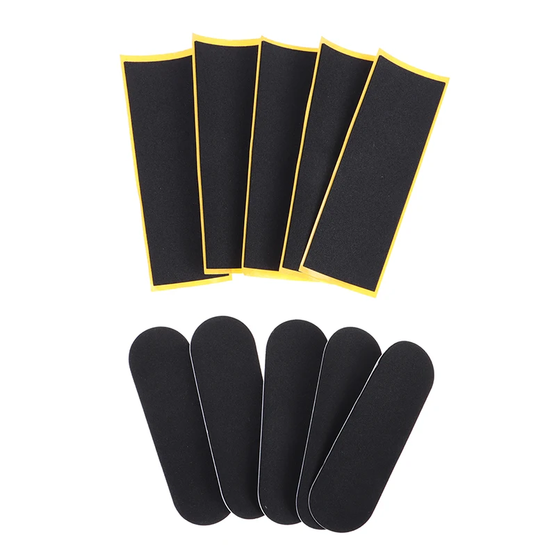 。 5Pcst 새로운 PE/EVA 블랙 핑거보드 데크 언컷 테이프 스티커 블랙 폼 그립 테이프 스티커 2 사이즈