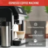 ES317 Fully Automatic Espresso Machine，Milk Frother,Built-in Grinder  Intuitive Touch Display 7 Coffee Varieties for Ho 5