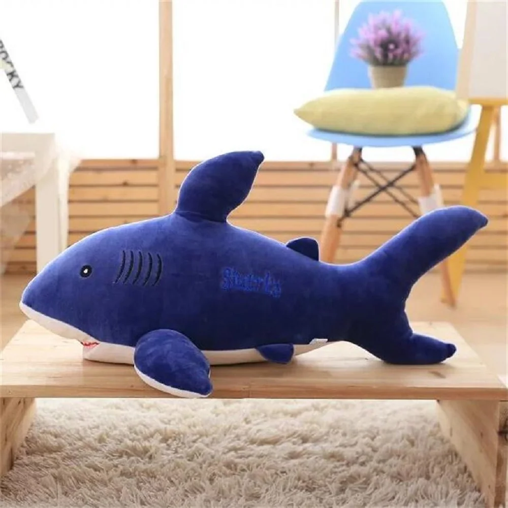 

big plush blue shark toy new soft shark pillow doll gift about 85cm 2574