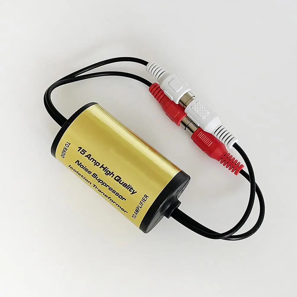 Audio Noise Filter RCA Audio Noise Filter 2x RCA Male 2x Female Audio Eliminate Car Accessories Ground Loop Buzzing Filter Humming Noise Y9D9