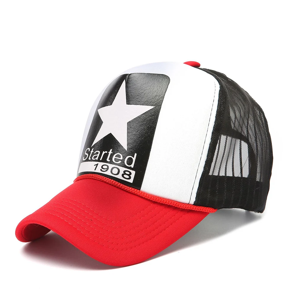 Unisex Mesh Baseball Cap Pentagram Print Summer Breathable Sports Hats For Men Women Snapback Curved Hats Hip Hop Caps Dad Hat