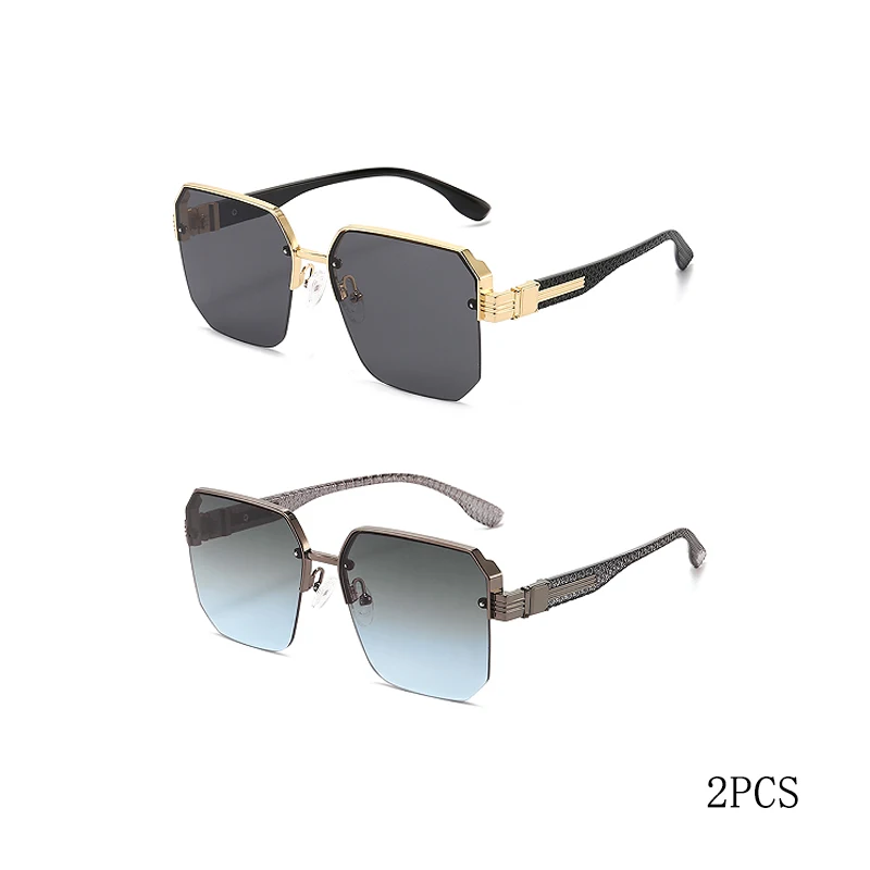 1/2PCS New Metal Fashionable Large Frame Sunglasses, Fashionable Multifunctional Driving High-end Car Sunglasses 1204