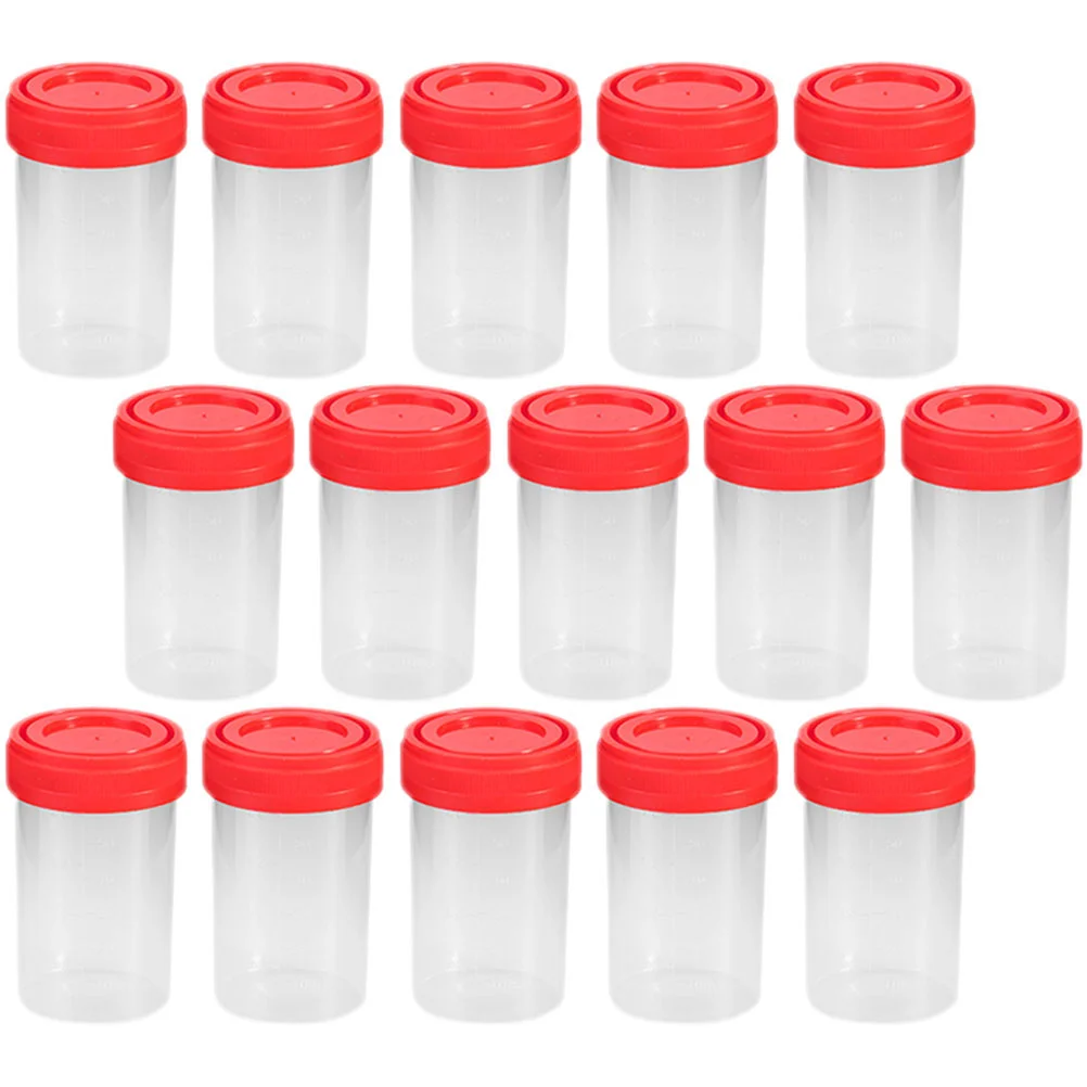 

25 pcs Plastic Urine Cups Urine Testing Cups Sample Specimen Collection Cups with Lids