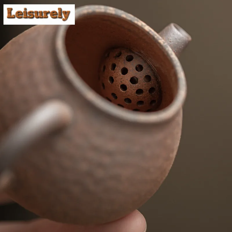 Old Rock Mud Coarse Pottery Teapot Creative Tea Infuser Pot Tea Soaking Kettle With Filter Chinese Tea For Tea Decoration Craft