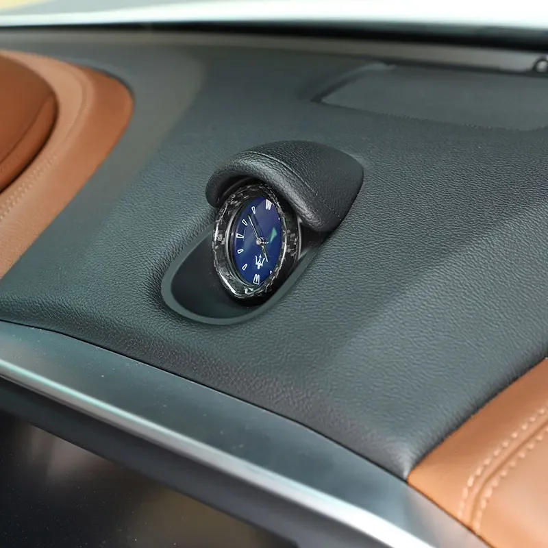 Interni auto Cruscotto Orologio Copertura Decorazione Telaio In Fibra di Carbonio Modificato Trim per Maserati Ghibli 2014-21 Quattroporte 17-2021 - immagine 5