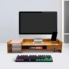 Wood Desk Organizer Home Office Desktop Storage Drawer Computer Holder With Lock 1