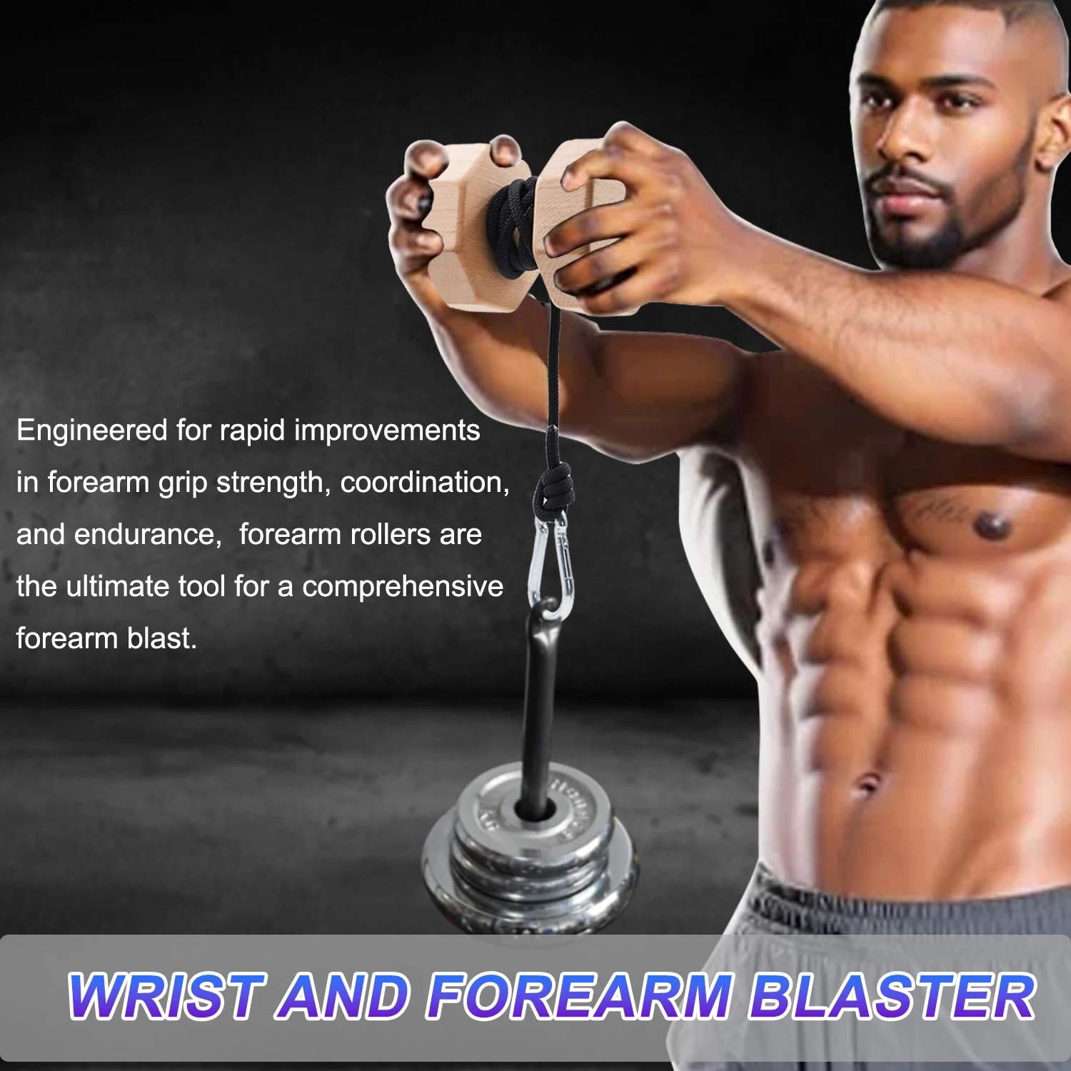 Wooden Forearm Roller Hand Wrist Strength Trainer Enhanced