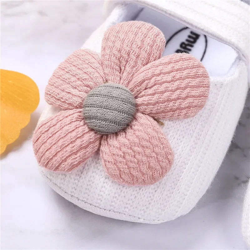 0-18months Baby Girls Baptism Shoes And Headband Set  Soft Sole Floral Mary Jane Flats Shoes For Infant Girls 4