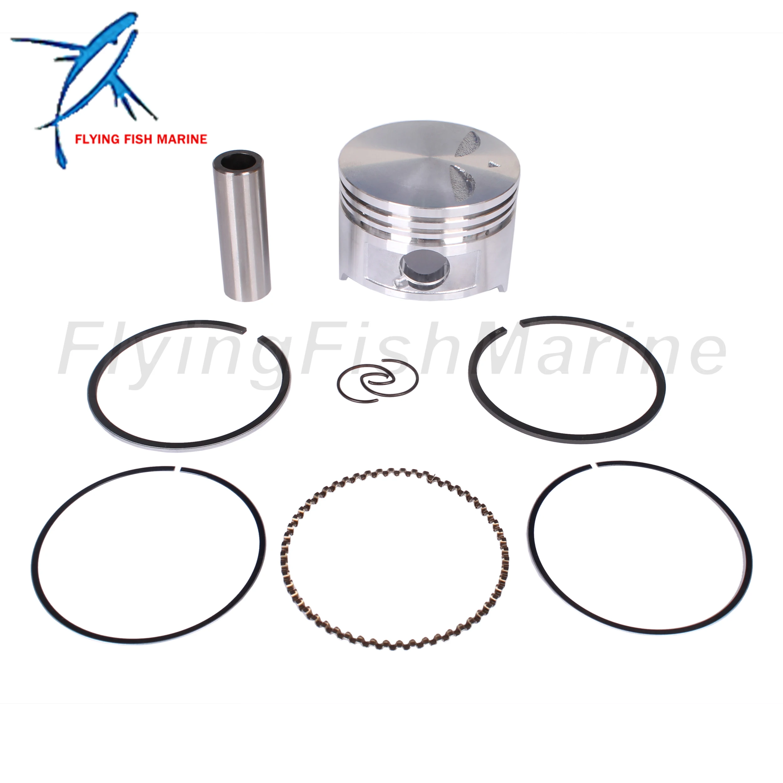 Outboard Motor 3R4-00001-3 STD Piston Set & 3JD-87123-0 Ring for Tohatsu Nissan 4HP 5HP 6HP / 804768A03 for Mercury Mariner