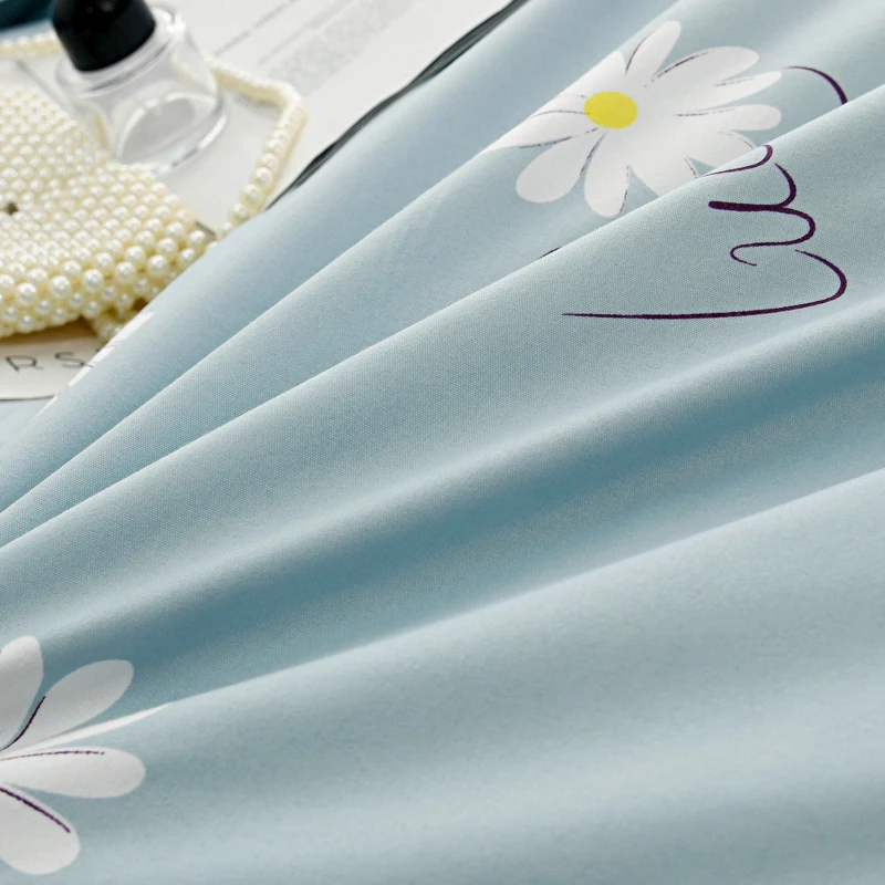 Daisy Flat Sheet, Soft Comfortable Fresh Daisy Floral Print Bedding Brushed Bedsheet, for Bedroom, Guest Room Decor Adults Gifts 2