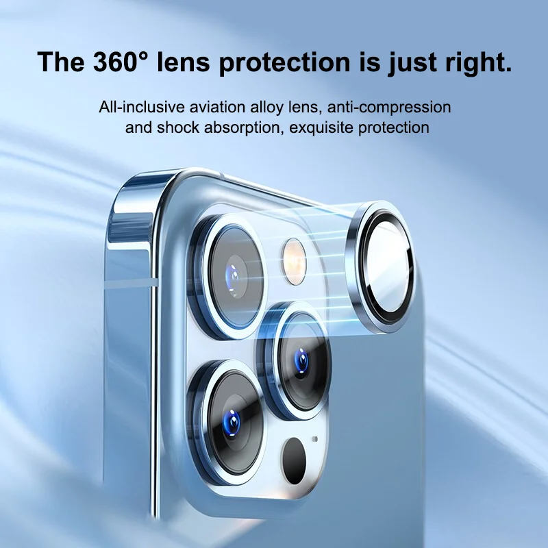 Premium Metal Ring Camera Lens Protector - Full Cover Glass Shield
