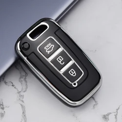 Enhanced Smart Key Case Cover Shell Fob Holder (3button black cover)
