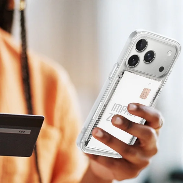 Magnetic Clear Wallet with Secure Flip Cover and 2-Card Holder