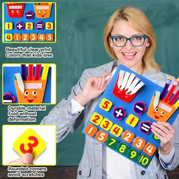 Felt Learning Board Children Toys Educational DIY Toy Addition Subtraction Finger Arithmetic Teaching Enlightenment Board 1