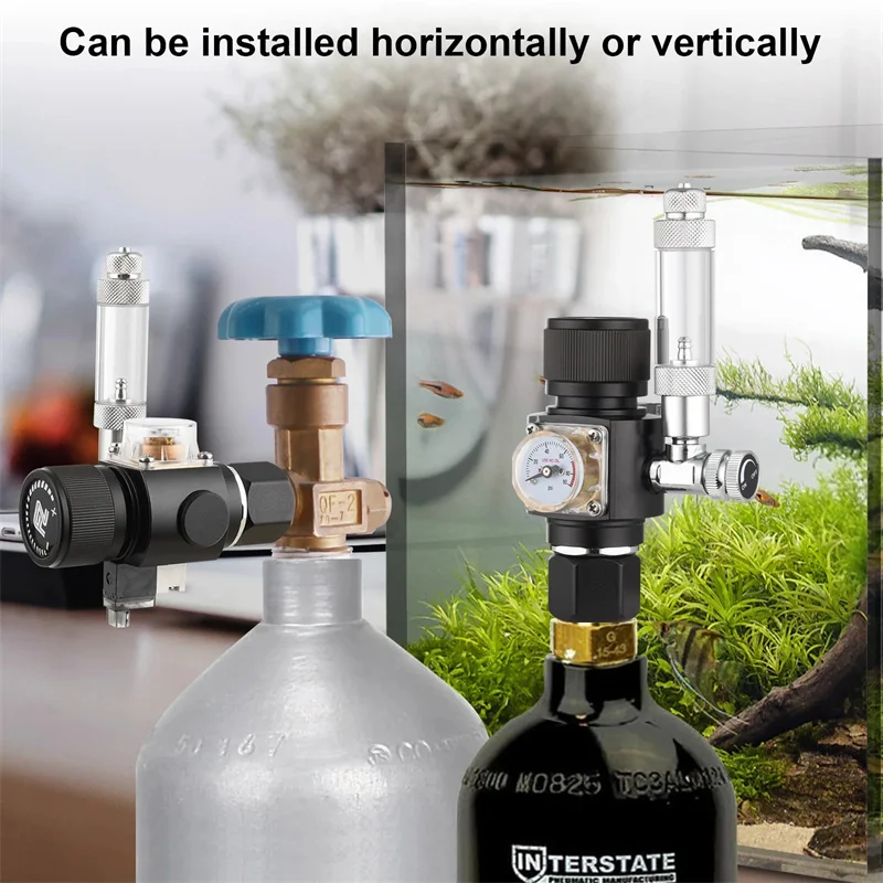 Fzone Mini Dual Stage Co2 Regulator Fish Tank Aquarium Solenoid Valve Bubble Counter Fishbowl Accessories Carbon Dioxide Reducer 3