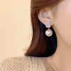Boucles d'oreilles pendantes en perles de cristal pour femmes, accessoires d'oreille exquis, bijoux de fête, document en or, brillant, luxe, mode 2025