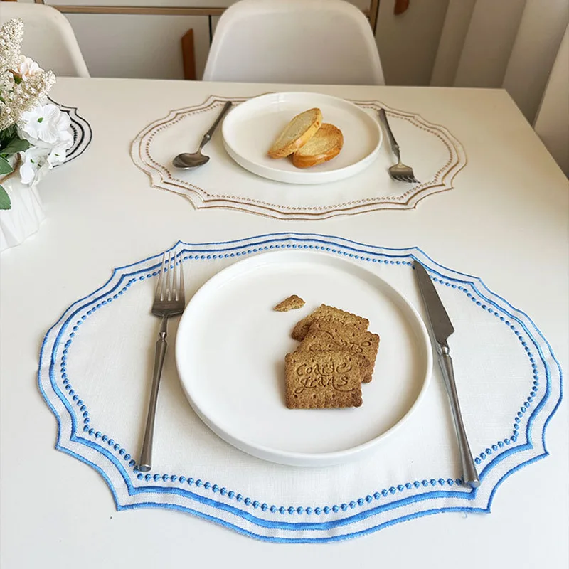 Y2k Vintage French Lace Table Mat Embroidered Napkins Tablecloth Decorative Pastoral Washable Lace Table Place Mat 2025 New