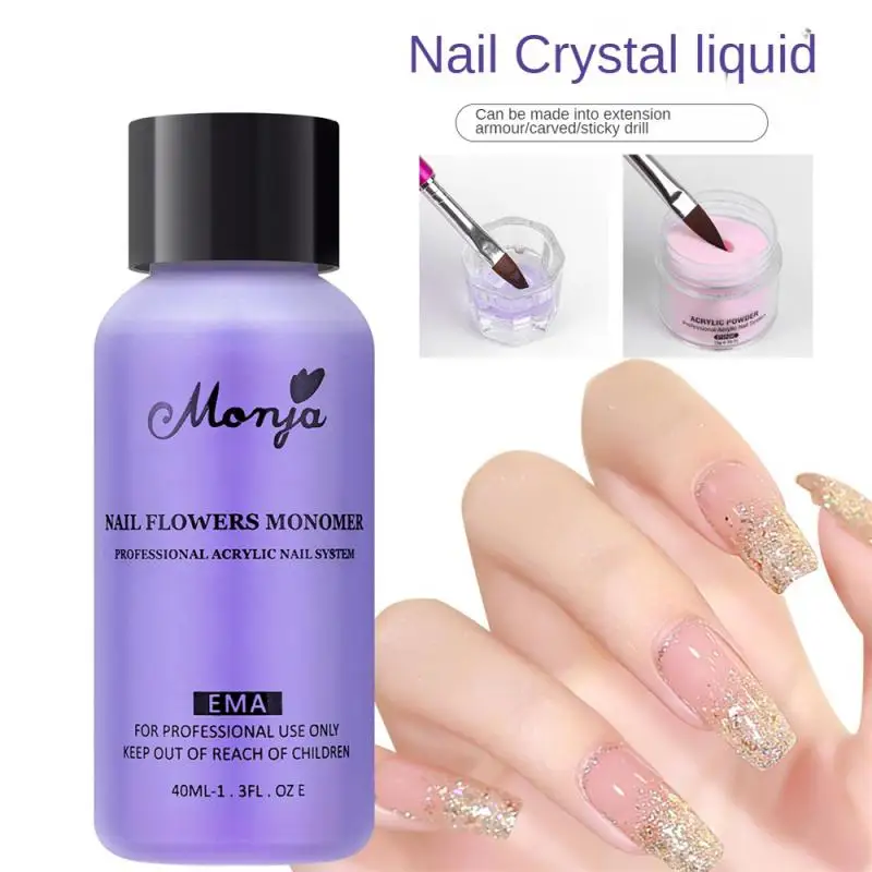 Nail Acrylic Liquid Manicure Tools Nail Tools 1PCS Nail Enhancement Crystal Solution 40ml Nail Extension Easy To Use Crystal Liquid Convenient Manicure Tool Diy Odorless