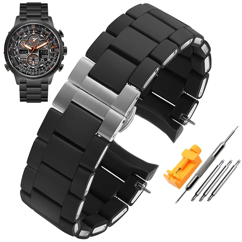 Silicone Sports Waterproof Watch Band – Breathable Rubber Strap, Blue, 22mm/23mm