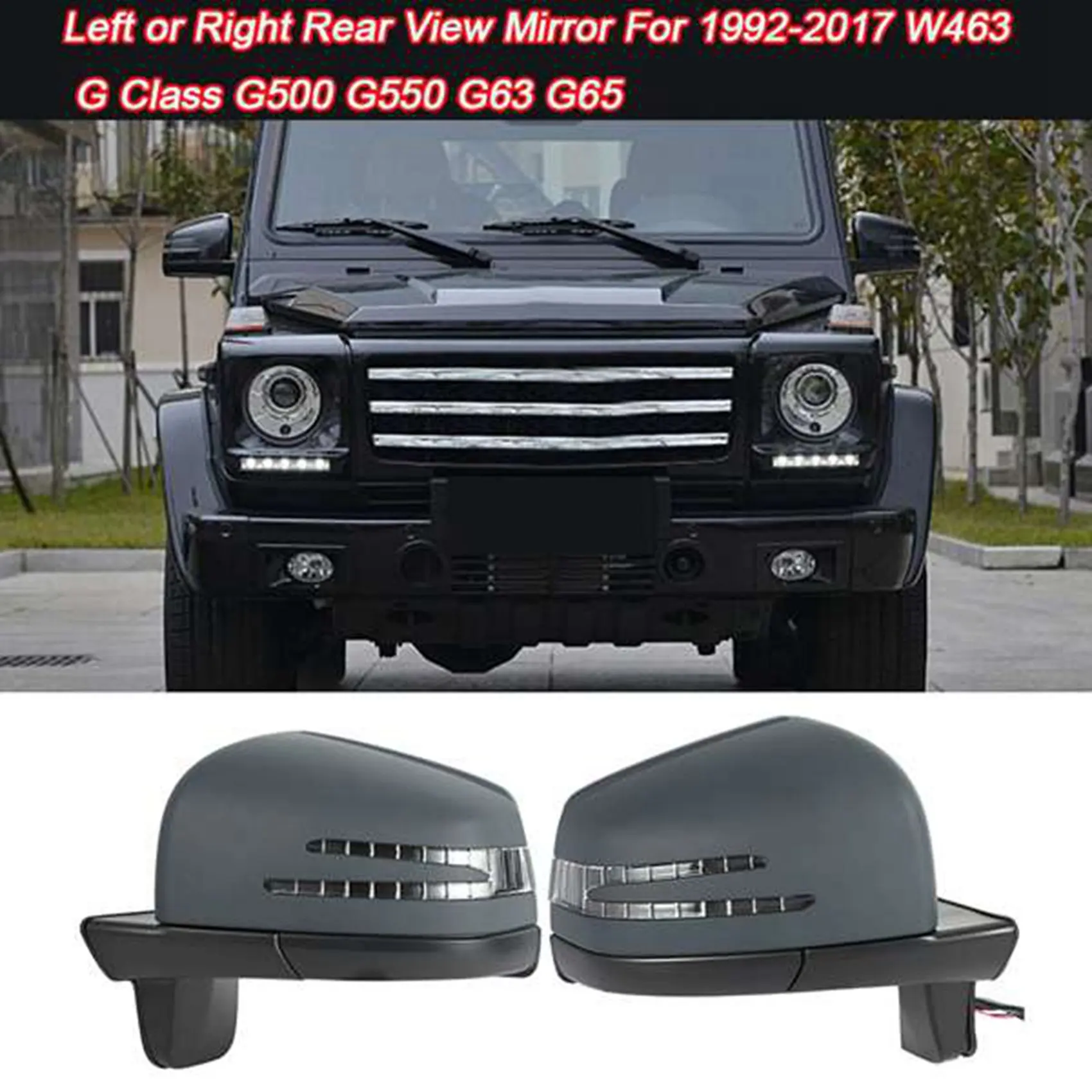 

Right Side Door Rear View Power Mirror Assembly Paintable for 1992-2017 Mercedes Benz W463 G Class G500 G550 G63 G65