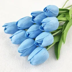 5 - Piece Elegant Real Touch Artificial Tulip Bouquet for Decoration and Photography (Blue)