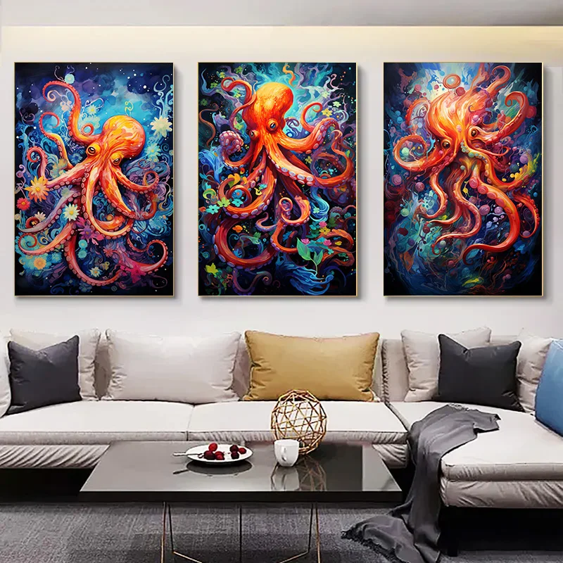 

Животные декоративная картина для спальни украшение Осьминог декор для комнаты 1 шт. художественные настенные наклейки украшения домашние картины для интерьера