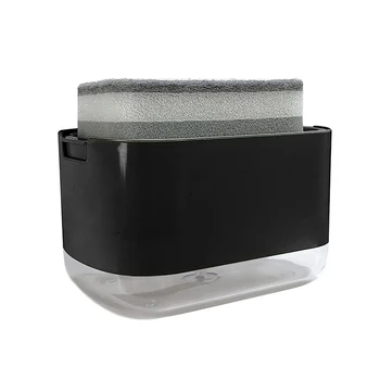 1PC ห้องครัวจานเครื่องจ่ายสบู่ผู้ถือฟองน้ํา,2-in-1 เคาน์เตอร์ปั๊มสบู่, เครื่องจ่ายสบู่สําหรับอ่างล้างจาน 7