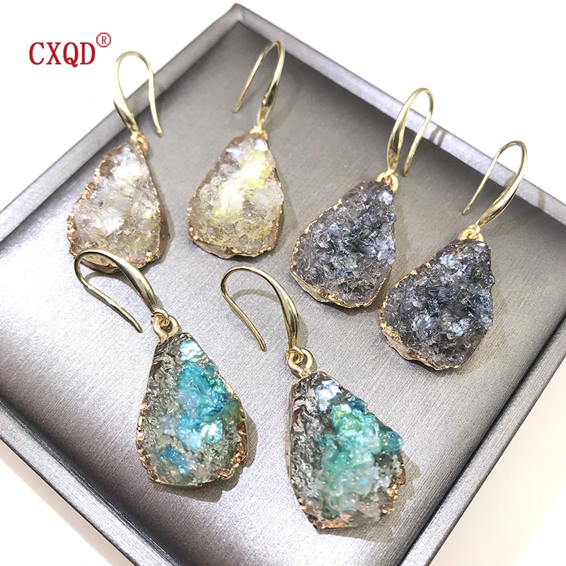 European Colorful Water Drop Dangle Earrings,1 Pair,For Women