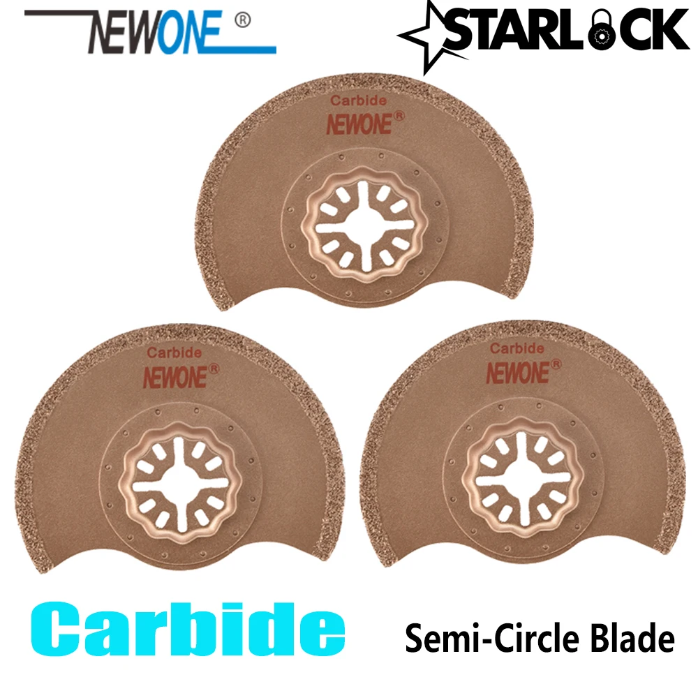 

NEWONE Compatble Starlock Carbide Coated Semi-circle 88mm Oscillating Tool Saw Blades Multi-tool saw blade tile concrete cutting