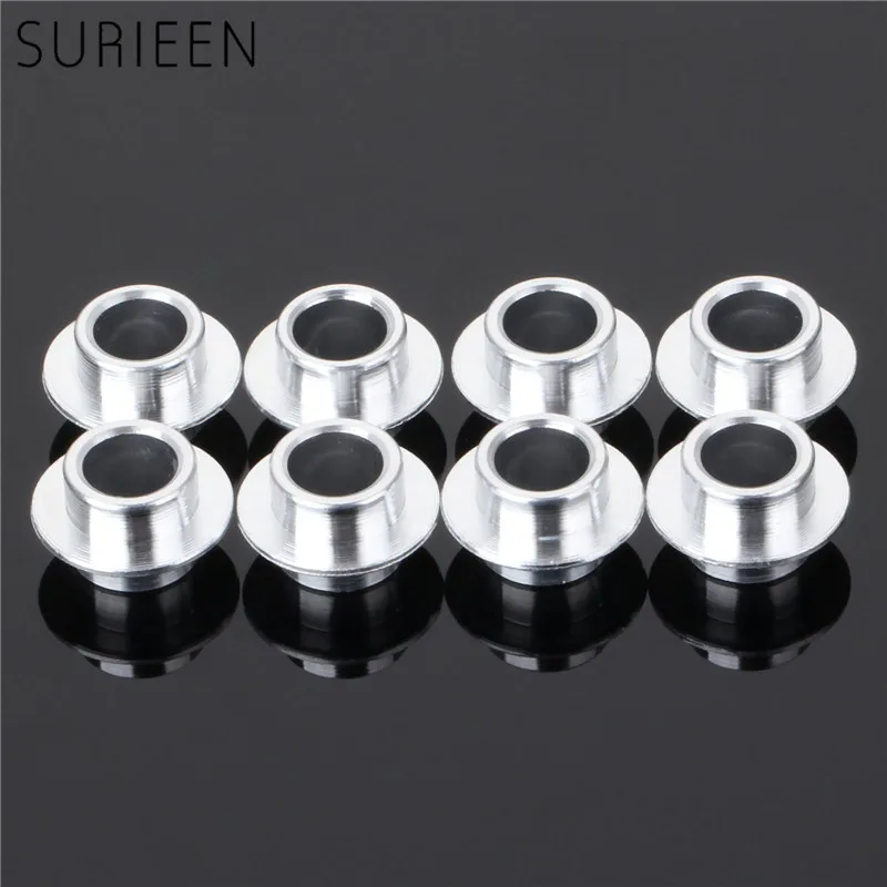SURIEEN 8Pcs/Lot Aluminium Skate Bearing Spacers Skate Wheel Replacement Bearing Bushing For Roller Skates Skating Parts Silver