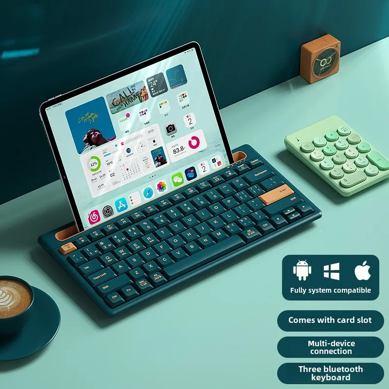 goojodoq ipad keyboard Wireless bluetooth keyboard with card slot high value light and portable girls office tablet