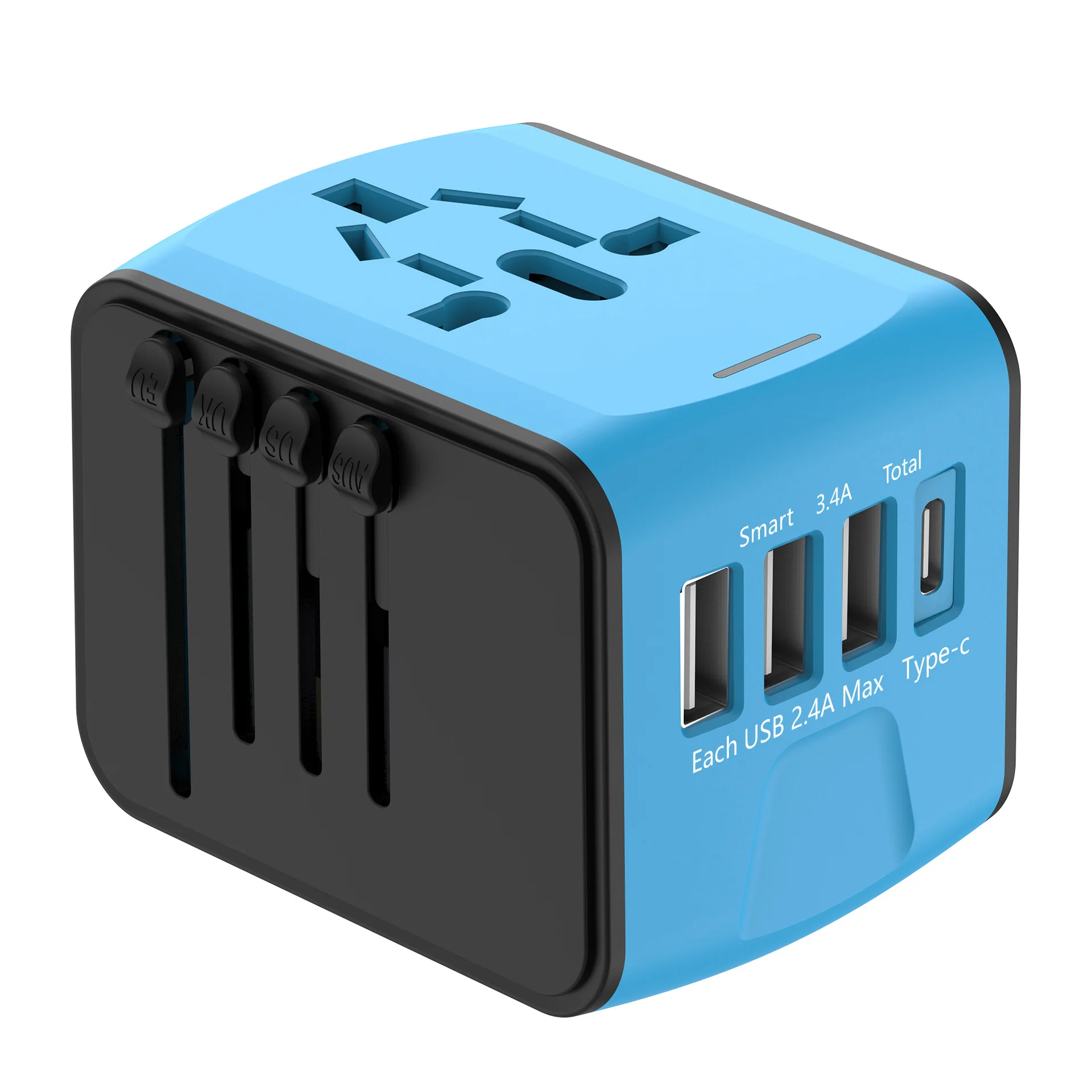 Adattatore da viaggio universale con PD20W, 2 porte USB, 2 porte USB-C