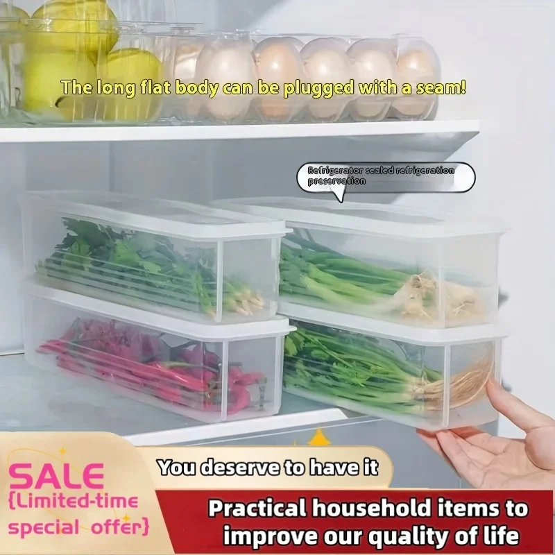 1/2Pc Refrigerator fresh-keeping storage box fresh-keeping artifact Small Food Preservation Boxes Transparent Sealed Storage Box