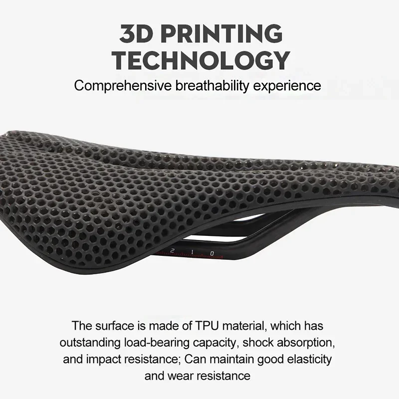 BUCKLOS 3D Printed Bicycle Saddle Full Carbon Fiber Bike Seat Cushion Ultralight Road Mountain Bike Saddle Carbon MTB Seat 3