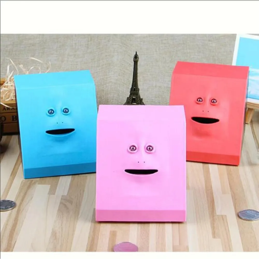 Save Money Face Coin Bank Storing Children's Toys Plastic Money Eating Coin Bank Storage Box Chewing Box for Kids