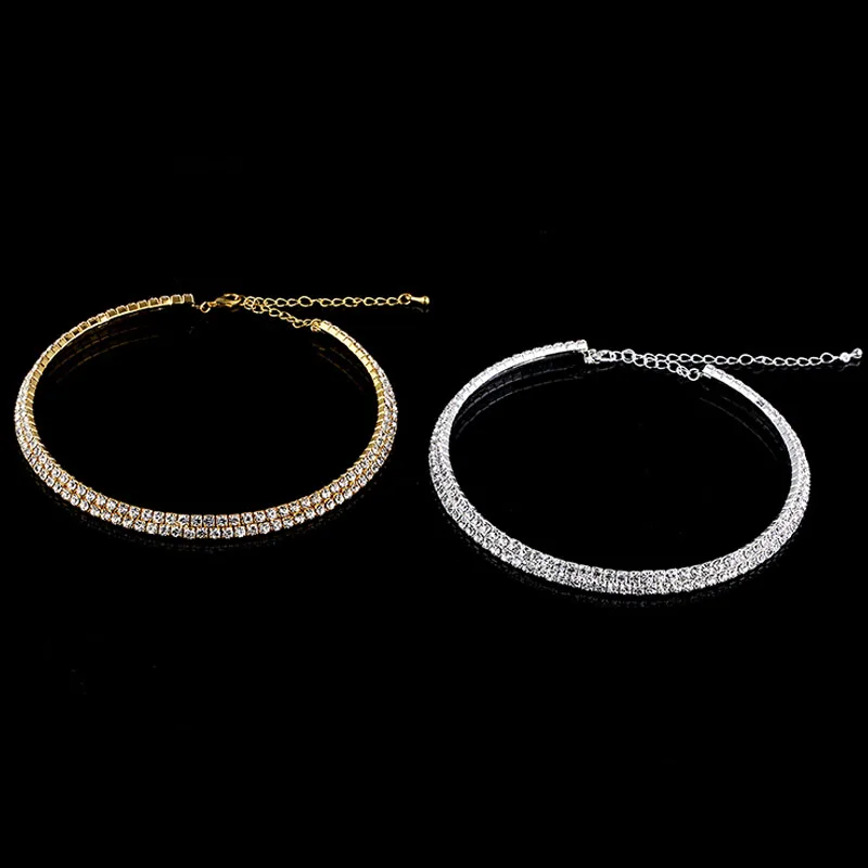 Women Metal Choker Necklace Bridal Wedding Jewelry