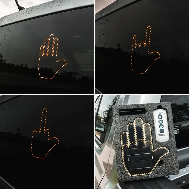 Funny Gesture Light With Remote Road Rage Signs Car Middle Finger LED  Gesture Display Lamp Interactive Lights - AliExpress