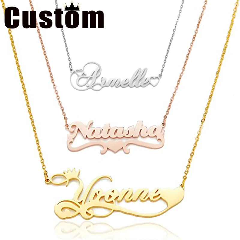 

Custom Name Necklace For Women Multiple Fonts with Gold Nameplate Necklace Best Friend Perfect Birthday Gift Choker 2022